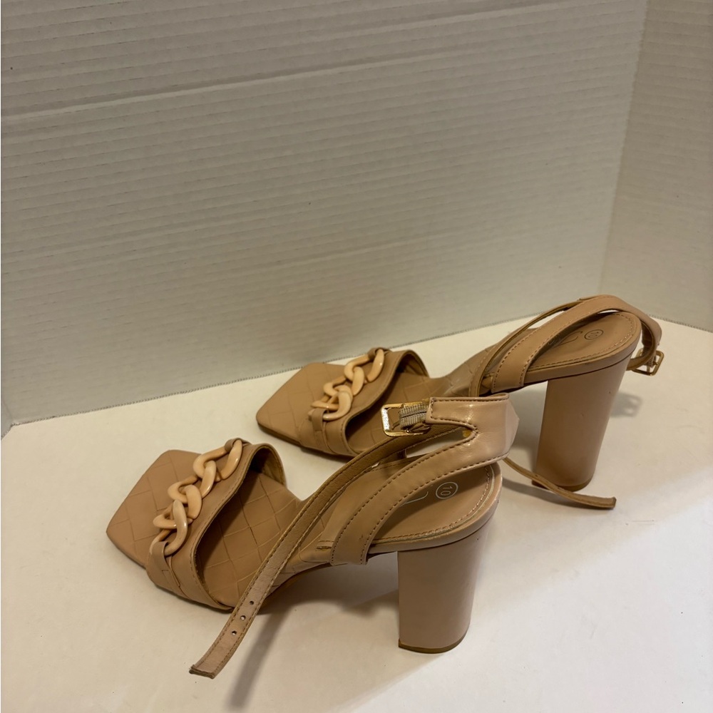 🔵Elegant Tan Block Heel Sandals - Picture 1 of 15